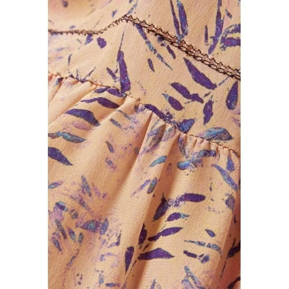 $400+ IRO Tie-front Floral Silk Ruffled Blouse Boho Indie Fairy Romantic Y2K/6 - Picture 5 of 11